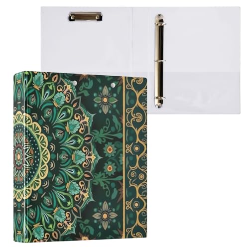 Mandala-Forstgrünes Klemmbrettbuch mit 3 Ringen, Aktenordner für Bürobedarf, 1 Packung Mandala-Forstgrünes Klemmbrettbuch mit 3 Ringen, Aktenordner für Bürobedarf, 1 Packung von ODAWA