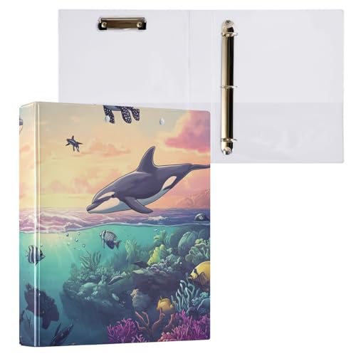 Marine Life Klemmbrett-Binder, rund, 3-Ring-Ordner, 2,5 cm, rund, Ringbuch, Organizer, 1 Stück Marine Life Klemmbrett-Binder, rund, 3-Ring-Ordner, 2,5 cm, rund, Ringbuch, Organizer, 1 Stück von ODAWA