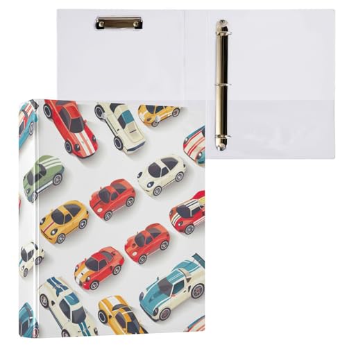 Niedliche Cartoon-Autos Drei-Ringbuch Aktenordner für Schule und Bürobedarf, 1 Packung Niedliche Cartoon-Autos Drei-Ringbuch Aktenordner für Schule und Bürobedarf, 1 Packung von ODAWA