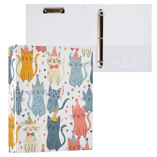 Niedliche Party-Katzen-3-Ring-Klemmbrett für Briefgröße, Papierbinder-Organizer für Schule und Büro, 1 Stück Niedliche Party-Katzen-3-Ring-Klemmbrett für Briefgröße, Papierbinder-Organizer für Schule und Büro, 1 Stück von ODAWA