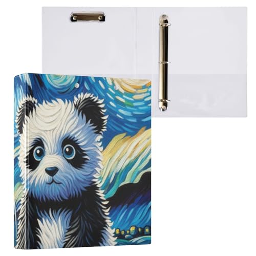 Niedlicher Panda Sternennacht, Klemmbrett mit drei Ringen, Aktenordner für Bürobedarf, 1 Packung von ODAWA