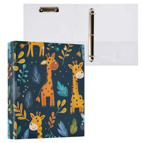 Niedliches Cartoon-Giraffen-Drei-Ringbuch, 1 Packung von ODAWA