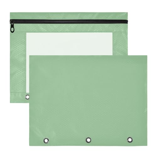Ordnertasche mit Reißverschluss, glatt, für 3-Ringbuch, Schule, Klasse, Büro, Organizer, 2 Stück von ODAWA