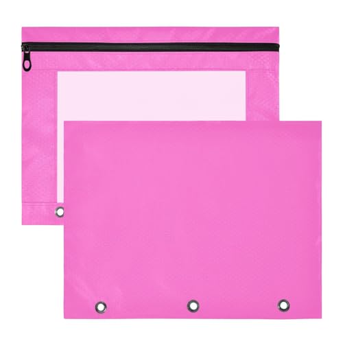 Ordnertasche mit Reißverschluss, glatt, für 3-Ringbuch, Schule, Klasse, Büro, Organizer, Rosa, 2 Stück Ordnertasche mit Reißverschluss, glatt, für 3-Ringbuch, Schule, Klasse, Büro, Organizer, Rosa, 2 Stück von ODAWA