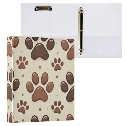 Paw Prints Klemmbrett mit 3 Ringen, Braun, für Schule und Büro, 2 Stück Paw Prints Klemmbrett mit 3 Ringen, Braun, für Schule und Büro, 2 Stück von ODAWA
