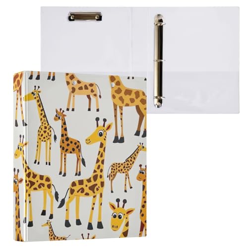 Playful Giraffes Klemmbrett-Binder, 3-Ring-Ordner, hält 200 Blatt, 2,5 cm, runde Ringbücher, Organizer, 2 Stück Playful Giraffes Klemmbrett-Binder, 3-Ring-Ordner, hält 200 Blatt, 2,5 cm, runde Ringbücher, Organizer, 2 Stück von ODAWA