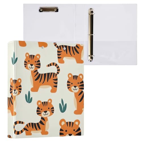 Playful Tigers Klemmbrett mit 3 Ringen, Orange, für 200 Blatt, Aktenordner für Schul- und Bürobedarf, 1 Packung von ODAWA