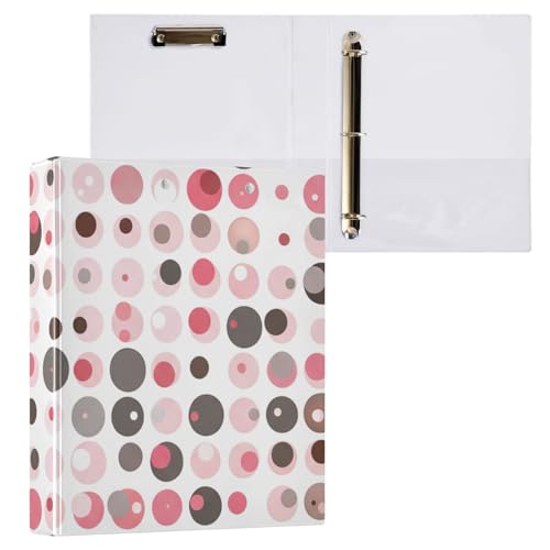 Retro Bubble Dots Klemmbrett Binder 3 Ringbücher mit Klemmbrett Aktenordner für Bürobedarf, 1 Packung von ODAWA