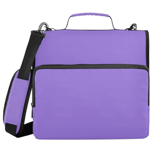 Ringbuch mit Reißverschluss, 3 Ringe, Laptop-Binder für Schule und Büro, mittelgroß, Violett von ODAWA