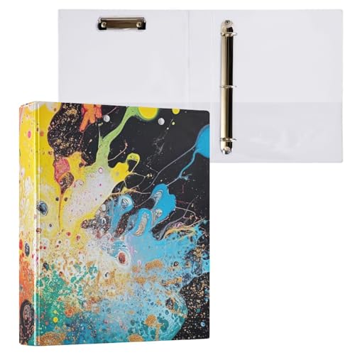 Ringordner mit 3 Ringen, Schwarz mit Regenbogenfarben, Klemmbrett, Aktenordner für Schule und Büro, 1 Packung Ringordner mit 3 Ringen, Schwarz mit Regenbogenfarben, Klemmbrett, Aktenordner für Schule und Büro, 1 Packung von ODAWA