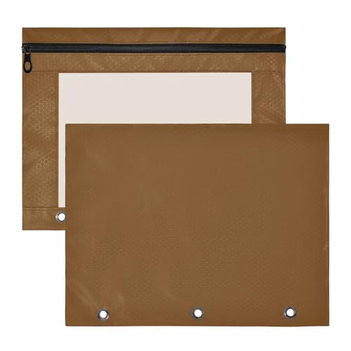Sepia Tragbare Bindertasche für 3-Ringbuch, Dokumententasche mit Reißverschluss, 2 Stück von ODAWA