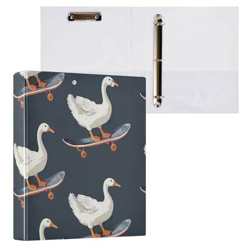 Skater Goose Navy Drei-Ringbuchordner mit Profil-Klemmbrett, Aktenordner für Bürobedarf, 1 Packung Skater Goose Navy Drei-Ringbuchordner mit Profil-Klemmbrett, Aktenordner für Bürobedarf, 1 Packung von ODAWA