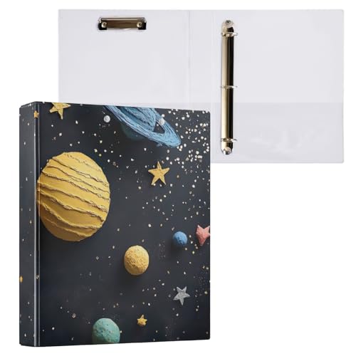 Space Planets Klemmbrett, Ringordner, 2,5 cm, rund, Blau, 1 Stück von ODAWA