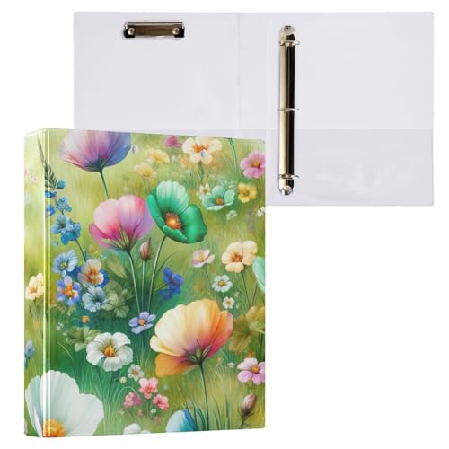 Spring Garden Bloom Klemmbrett mit 3 Ringen, Aktenordner für Schule und Büro, 1 Packung von ODAWA