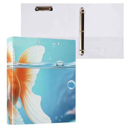 Süßes Goldfisch-Klemmbrett mit 3 Ringbüchern mit Klemmbrett, Organizer für Schule und Büro, 2 Stück Süßes Goldfisch-Klemmbrett mit 3 Ringbüchern mit Klemmbrett, Organizer für Schule und Büro, 2 Stück von ODAWA
