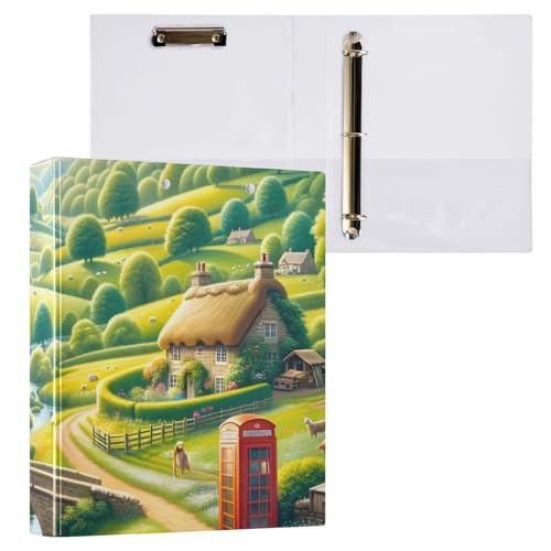 Sunny Countryside Klemmbrettbuch, Grün, 3 runde Ringe, Aktenordner für Bürobedarf, 1 Packung von ODAWA