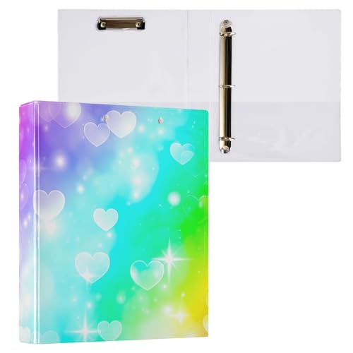 Vibrant Rainbow Farbverlauf, Klemmbrett mit drei Ringen, Aktenordner für Bürobedarf, 1 Packung von ODAWA