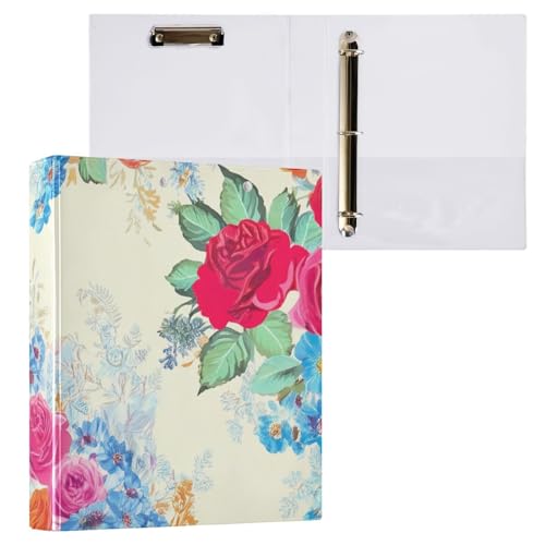 Vibrant Roses Klemmbrett-Binder, rund, 3-Ring-Ordner, 2,5 cm, runde Ringe, Ordner, Organizer, 2 Stück Vibrant Roses Klemmbrett-Binder, rund, 3-Ring-Ordner, 2,5 cm, runde Ringe, Ordner, Organizer, 2 Stück von ODAWA