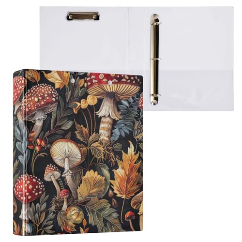 Vintage Mushrooms Lants Binder Klemmbrett Drei-Ringbuch für Briefgröße (21,6 x 27,9 cm), 1 Packung von ODAWA