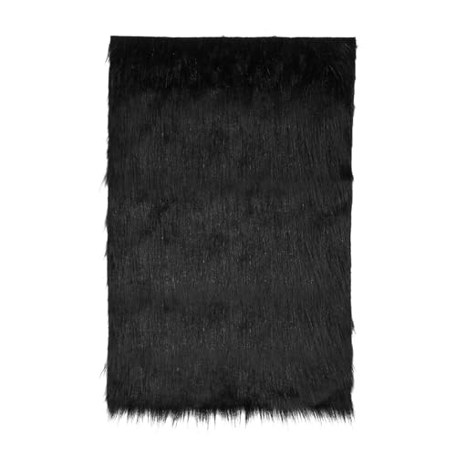 Kunstfell Schwarz 60x40cm,Fell zum Basteln Kunstfell Plüchstoff Fellimitat,Kunstfell zum Basteln,Quadratisch Kunstfell Schwarz gilt für Kissen Stuhlbezug Kamera Matte Zwergenkostüm Plüschstoff von ODDerZZii