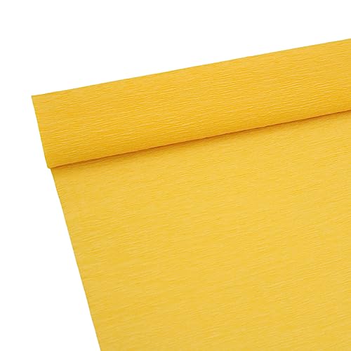 70 g Premium-Krepppapier-Rolle für die Herstellung von Blumen, weiß, grün, rosa, Krepppapier, Luftschlangen, 25,4 cm breit, 2,4 m lang (goldgelb) von ODETOJOY