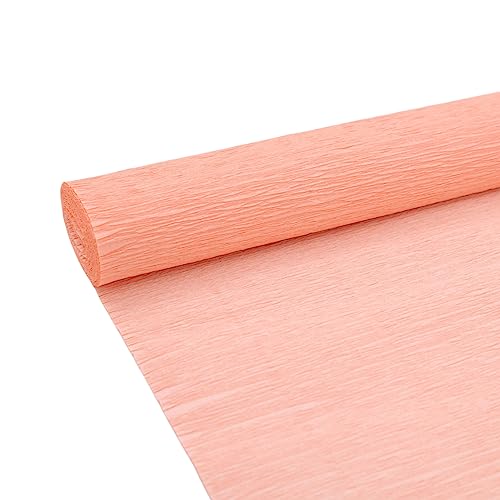 Champagnerfarben Premium-Krepppapierrolle für Blumenherstellung, weißes, grünes und rosa Krepppapier Streamer 70g, 25cm Breite, 2,5m Länge von ODETOJOY