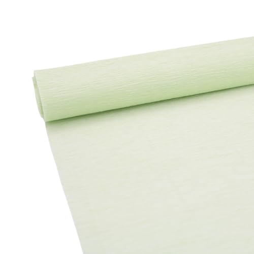 Krepppapierrolle zur Herstellung von Blumen, 70g Premium weißes grünes pinkes Krepppapier, Streamer, 25 cm Breite, 2,5 m Länge Hellgrün Krepppapierrolle zur Herstellung von Blumen, 70g Premium weißes grünes pinkes Krepppapier, Streamer, 25 cm Breite, 2,5 m Länge Hellgrün von ODETOJOY