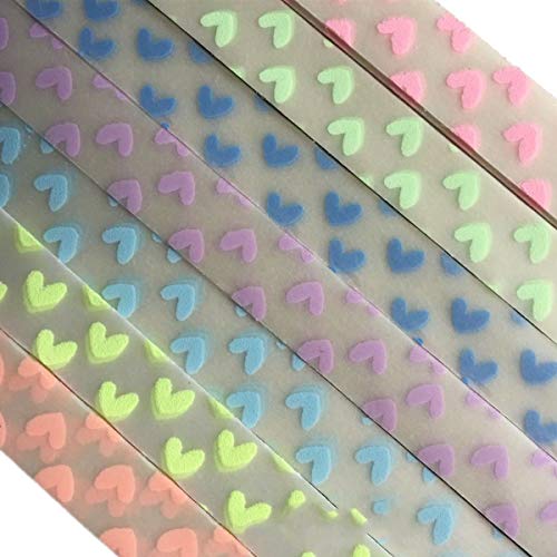 ODETOJOY Origami Papier Sterne Streifen Papierstreifen Package Fertig Leuchtet im Dunkeln 7 Farben, 210 Blatt-Herz Design von ODETOJOY