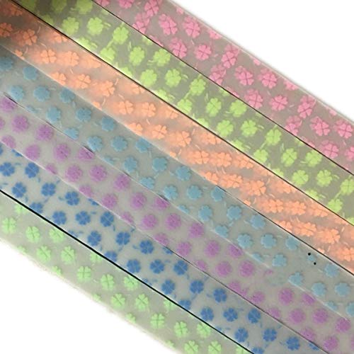 ODETOJOY Origami Papier Sterne Streifen Papierstreifen Package Fertig Leuchtet im Dunkeln 7 Farben, 210 Blatt-Klee Design von ODETOJOY