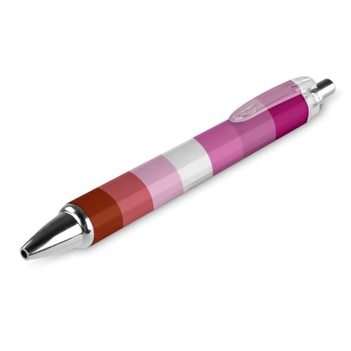 ODHHGDF Lesbian Pride Flag LGBTQ Kugelschreiber, feine Spitze (0,5 mm), einziehbar, glattes Schreiben, schwarze Tinte, Gelschreiber, 1 Stück von ODHHGDF