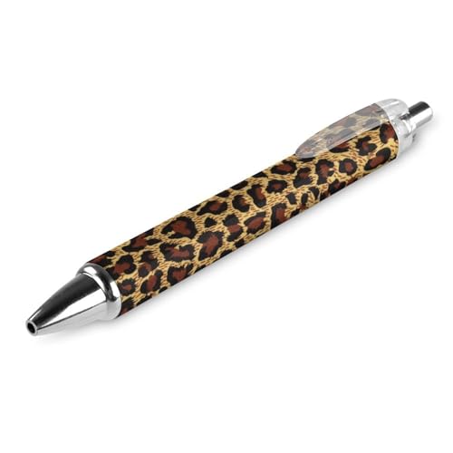ODHHGDF Modische Kugelschreiber, einziehbar, schwarz, 0,5 mm, Leoparden-Geparden-Druck, schöne Schreibstifte für Männer und Frauen, Bürobedarf, 1 Stück ODHHGDF Modische Kugelschreiber, einziehbar, schwarz, 0,5 mm, Leoparden-Geparden-Druck, schöne Schreibstifte für Männer und Frauen, Bürobedarf, 1 Stück von ODHHGDF