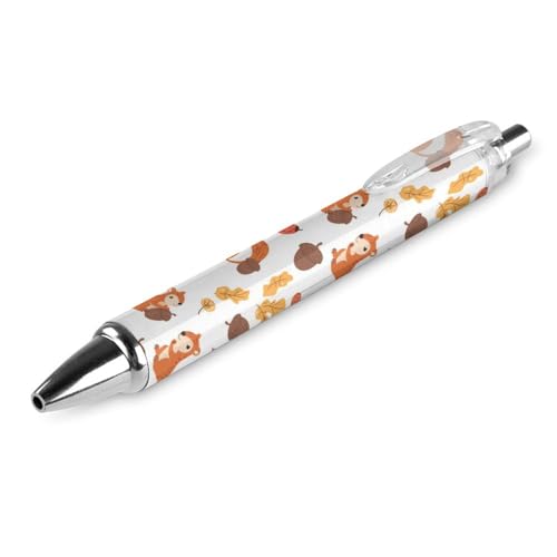 ODHHGDF Niedlicher Eichhörnchen-Kugelschreiber, feine Spitze, 0,5 mm, einziehbarer Kugelschreiber, flexibel, runder Schaft, Arbeitsstift, 1 Stück von ODHHGDF