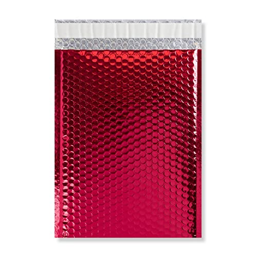 Versandtaschen, metallisch, Luftpolsterfolie, A4, C4, 324 x 230 mm, Rot, 10 Stück von ODL Packaging