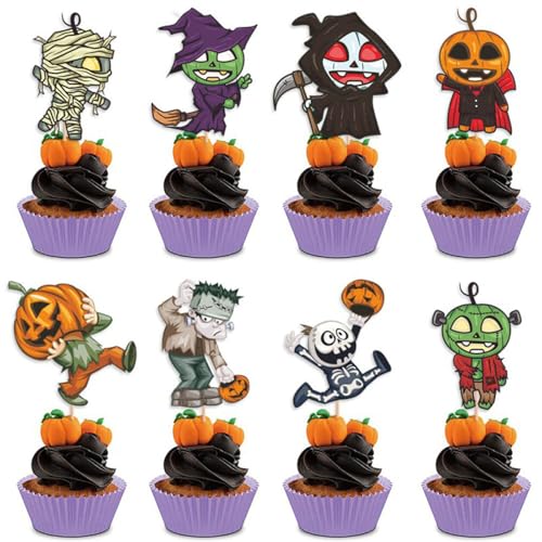 16 Stück Tortendeko Halloween Cupcake Topper Dekorationen, Geist Halloween Kuchendeko, Halloween Picks Tortendeko für Halloween Party 16 Stück Tortendeko Halloween Cupcake Topper Dekorationen, Geist Halloween Kuchendeko, Halloween Picks Tortendeko für Halloween Party von ODOOKON