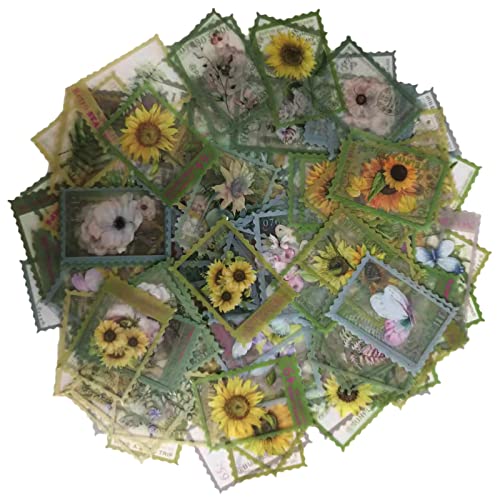 Pack of 160 PET Transparent Stamps Decorative Stickers, Flowers Scrapbook Sticker Set, 4 Flower Motifs, Plant Stickers for Arts, Crafts, Bulletmarks, Laptops, Scrapbook Calendar (Style 01) von ODOOKON