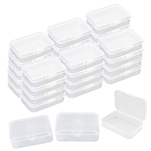 ODOOKON 30 Stück Clear Kunststoffperlen Jewelry Organizer Box, Kunststoff, Aufbewahrungsbehälter mit Deckel für kleine Gegenstände und andere Bastelprojekte von ODOOKON