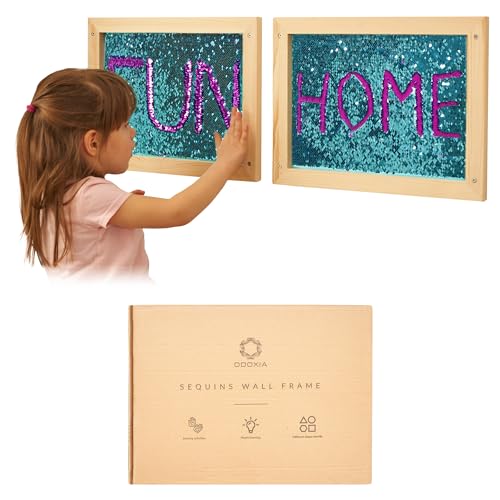 ODOXIA Autismus und Anti Stress Sensorik Spielzeug für Kinder mit Autismus und ADHS – das Sequin Fabric Sensory Board mit umklappbaren Pailletten für Autisten | Sensory Wall Matte aus Pailettenstoff von ODOXIA
