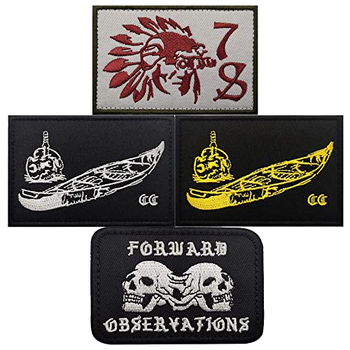 Front Line Observation Embroidered Appliqué Patches, Expedition Canoe Funny Fabric Sewing Applique Patches, for Forward Emblem Tactical Military Moral Combat Armband Abzeichen von ODSP