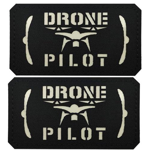 Leuchtet im Dunkeln Drohne Pilot Patch Kurze Flügel Drohne Pilot Klettverschluss Rückseite Patches Taktische Emblem Abzeichen Dekorative Applikationen für Rucksäcke, Hüte, Helme von ODSP