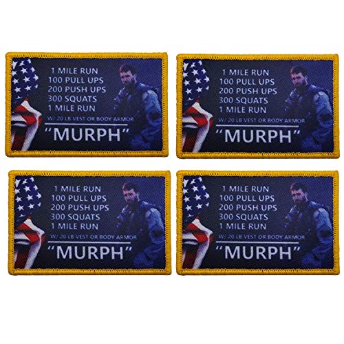 Murph Stickerei-Aufnäher, 4 Stück benutzerdefinierte personalisierte militärische Abzeichen, individuelle Applikationen für mehrere Kleidung, Taschen, Westen, Jacken, Arbeitshemden, 8,9 x 5,9 cm von ODSP