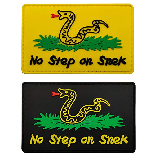 No Step On Snek Militär Morale PVC Patch Taktische Emblem Abzeichen Applikationen Klettverschluss Rückseite 8,9 x 4,9 cm Blase 2 Stück von ODSP