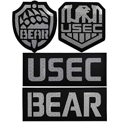 USEC 4 Stück Infrarot Reflective Patch Military Style Tarkov Bear Russian Flucht Patch Militär Taktische Patch Dekorative Applikationen Haken und Schnalle Rückseite USEC 4 Stück Infrarot Reflective Patch Military Style Tarkov Bear Russian Flucht Patch Militär Taktische Patch Dekorative Applikationen Haken und Schnalle Rückseite von ODSP