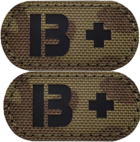2 Stück Infrarot-IR-Bloot Typ B+ Positive POS-reflektierende Patches, Emblem, taktische Moral-Militärabzeichen mit Hakenverschluss auf der Rückseite 2 Stück Infrarot-IR-Bloot Typ B+ Positive POS-reflektierende Patches, Emblem, taktische Moral-Militärabzeichen mit Hakenverschluss auf der Rückseite von ODSS