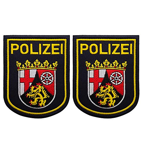 2 Stück Polizei Aufnäher bestickt – Deutschlandflagge Bundespolizei Milltary taktische Moral Abzeichen Applikationen – Verschluss Klettverschluss (c) von ODSS