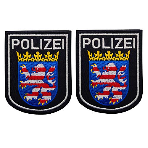 2 Stück Polizei Aufnäher bestickt – Deutschlandflagge Bundespolizei Milltary taktische Moral Abzeichen Applikationen – Verschluss Klettverschluss (e) von ODSS