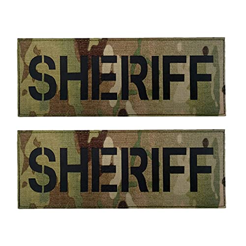 27,7 x 8,9 cm großer, untrareflektierender Sheriff-Patch mit Klettverschluss auf der Rückseite für maßgeschneiderte Militär-Einsatzweste, Kampfplattenträger, Strafverfolgung von ODSS