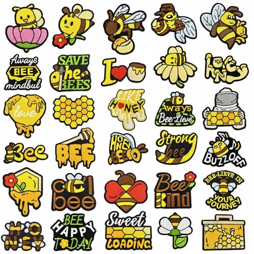 30 Stück Bienenmotiv Bügelbilder Aufbügler Aufnähen Bestickte Applikationen Honig Motivierende Motive Gelb Braun 30 Stück Bienenmotiv Bügelbilder Aufbügler Aufnähen Bestickte Applikationen Honig Motivierende Motive Gelb Braun von ODSS