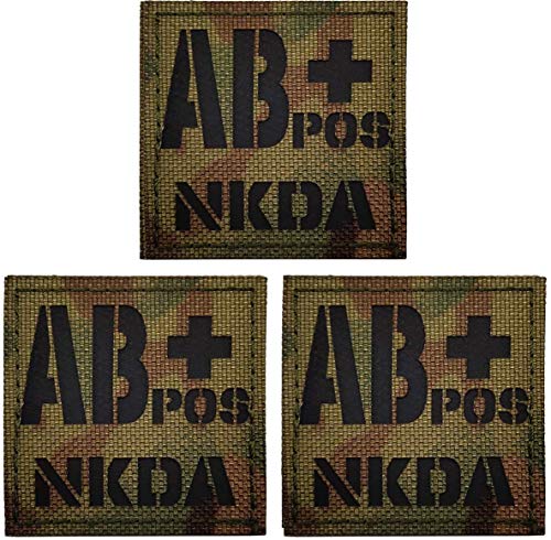 AB Positive Bluttyp-Patch, AB POS AB+ NKDA Infrarot Ir Reflektierende Medizinische Patches, Klettverschluss Rückseite – 4,97 x 4,97 Zoll – Bündel mit 3 Stück – keine bekannten Medikamentenallergien AB Positive Bluttyp-Patch, AB POS AB+ NKDA Infrarot Ir Reflektierende Medizinische Patches, Klettverschluss Rückseite – 4,97 x 4,97 Zoll – Bündel mit 3 Stück – keine bekannten Medikamentenallergien von ODSS