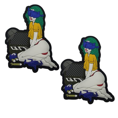 Anime Gaming Girl PVC Moral Patch, Outdoor Armband Rucksack Abzeichen, Hakenverschlüsse Rückseite mit Schlaufenmuster, 10,5 x 8 cm, 2 Stück Anime Gaming Girl PVC Moral Patch, Outdoor Armband Rucksack Abzeichen, Hakenverschlüsse Rückseite mit Schlaufenmuster, 10,5 x 8 cm, 2 Stück von ODSS