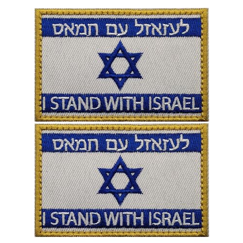 Aufnäher mit Aufschrift "I Stand with Israel Flagge", bestickt – Israelischer jüdischer Davidstern-Flaggen, taktisches Militär-Moral-Emblem, Armband, Abzeichen, Nationalflagge, Uniform, von ODSS